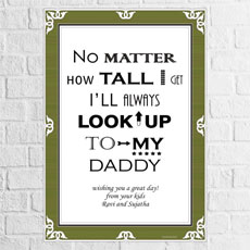 Look Up To Daddy Personalised Poster