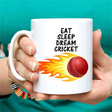 Eat Sleep Dream Cricket Personalised Mug