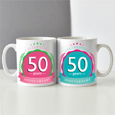 50th Anniversary Mugs Set Of Two