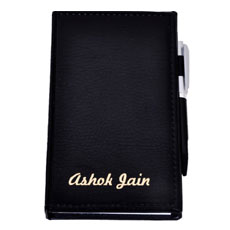 Compact Leather Notepad With Name