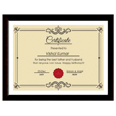 Personalised Certificate With Frame