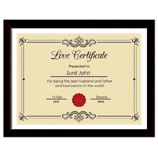 Love Certificate With Frame