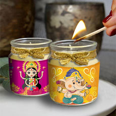 Laxmi Ganesha Cute Candles Set