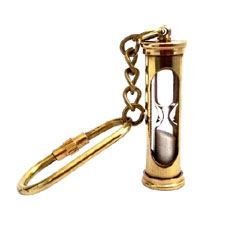 Brass Hourglass Keychain