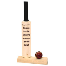 Personalised Cricket Mini Bat And Ball Set