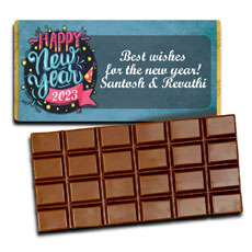 Blue New Year Personalised Chocolate