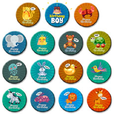 Birthday Boy Party Badges Set Of 15