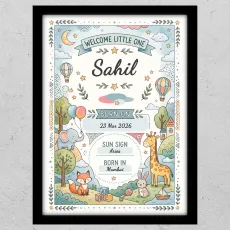 Personalised Newborn Baby Framed Print