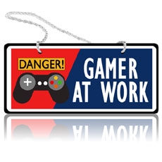 Gamer At Work Wall Hanging