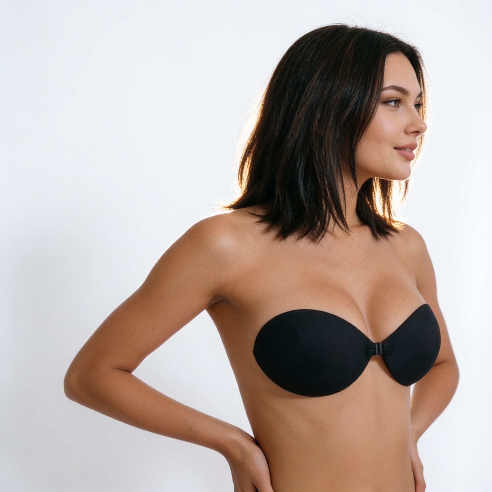Image 3 of Black Pushup Padded Adhesive Bra
