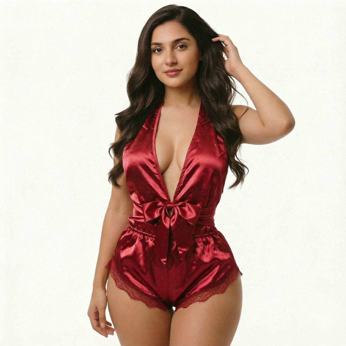 Maroon One Piece Lingerie